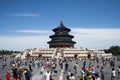 Asian Chinese, Beijing, Tiantan Park, historic buildingsÃ¯Â¼Åthe Hall of Prayer for Good Harvest, Royalty Free Stock Photo