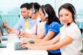 Asian Chinese call center agent team Royalty Free Stock Photo