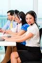 Asian Chinese call center agent team Royalty Free Stock Photo