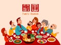 Asian Chinese festival family reunion dinner on plain background