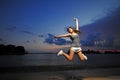 Asian Chinese Girl jumping for joy 2
