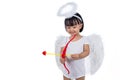 Asian Chinese little cupid with bow and arrow