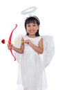 Asian Chinese little cupid with bow and arrow