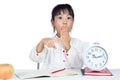 Asian Chinese Little Girl doing homework