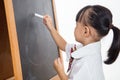 Asian Chinese little girl drawing on blackboard Royalty Free Stock Photo