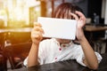 Asian Chinese little girl playing smartphone Royalty Free Stock Photo