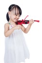 Asian chinese little girl playing violin Royalty Free Stock Photo