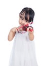 Asian chinese little girl playing violin Royalty Free Stock Photo