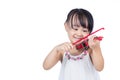 Asian chinese little girl playing violin Royalty Free Stock Photo