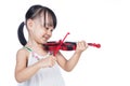 Asian chinese little girl playing violin Royalty Free Stock Photo