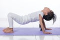 Asian Chinese little girl practicing yoga pose Royalty Free Stock Photo