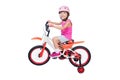 Asian Chinese little girl riding bicycle Royalty Free Stock Photo