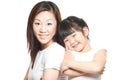 Asian Chinese mother with daughter family portrait Royalty Free Stock Photo