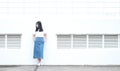 Asian Chinese university student play on the playground Royalty Free Stock Photo