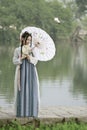 Asian Chinese woman in traditional Hanfu dressÃ¯Â¼Åclassic beauty in Chin Royalty Free Stock Photo