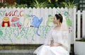 Asian Chinese woman in wedding dress Royalty Free Stock Photo