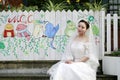 Asian Chinese woman in wedding dress Royalty Free Stock Photo