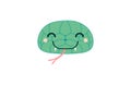Asian, Chinese zodiac sign, cute cartoon snake face character illustration. Royalty Free Stock Photo