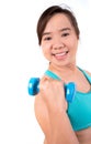 Asian chubby woman exercise Royalty Free Stock Photo