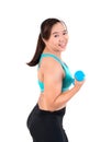 Asian chubby woman exercise Royalty Free Stock Photo