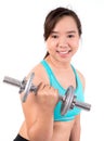 Asian chubby woman exercise Royalty Free Stock Photo