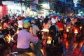 Asian city, traffic jam at night Royalty Free Stock Photo