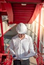 Asian civil engineer man working at construction site