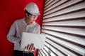 Asian civil engineer man working at construction site