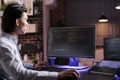 Asian coder programming server encryption Royalty Free Stock Photo