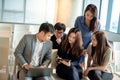 Asian colleagues discussing in conference room Royalty Free Stock Photo