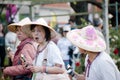 Asian colorful Hats.Festival of Roses.Auckland.NZ