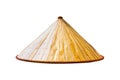 Asian conical straw hat isolated on white. Royalty Free Stock Photo
