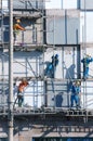 Asian construction worker scraffold, building site