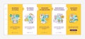 Asian countries for business running yellow and orange onboarding template