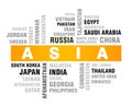 Asian countries word cloud vector illustration