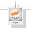 Asian country flag collection with photo of Cyprus flag Royalty Free Stock Photo