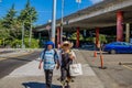 Asian couple walking in Chinatown Seattle Washington