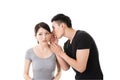 Asian couple whisper Royalty Free Stock Photo