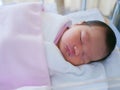 Asian cute baby newborn girl sleeping Royalty Free Stock Photo