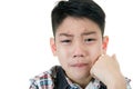 Asian cute boy sad and crying Royalty Free Stock Photo