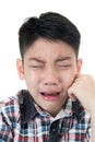 Asian cute boy sad and crying Royalty Free Stock Photo