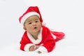 Asian cute new born baby with costume santa merry christmas xmas