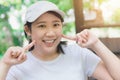 Asian cute teen good dental health smiling