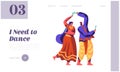 Asian Dance at National Festival in India Landing Page. Classical Dancing Show. Man Dancer Performing Choreography at Ceremonial