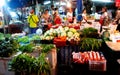 Asian day and night food market in Thailand