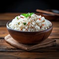 Asian delight Steamed rice bowl, traditional cuisine, organic and healthy