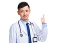 Asian doctor with thumb up Royalty Free Stock Photo