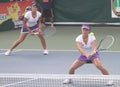 Asian double tennis Royalty Free Stock Photo