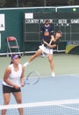 Asian double tennis Royalty Free Stock Photo