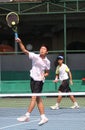Asian double tennis Royalty Free Stock Photo